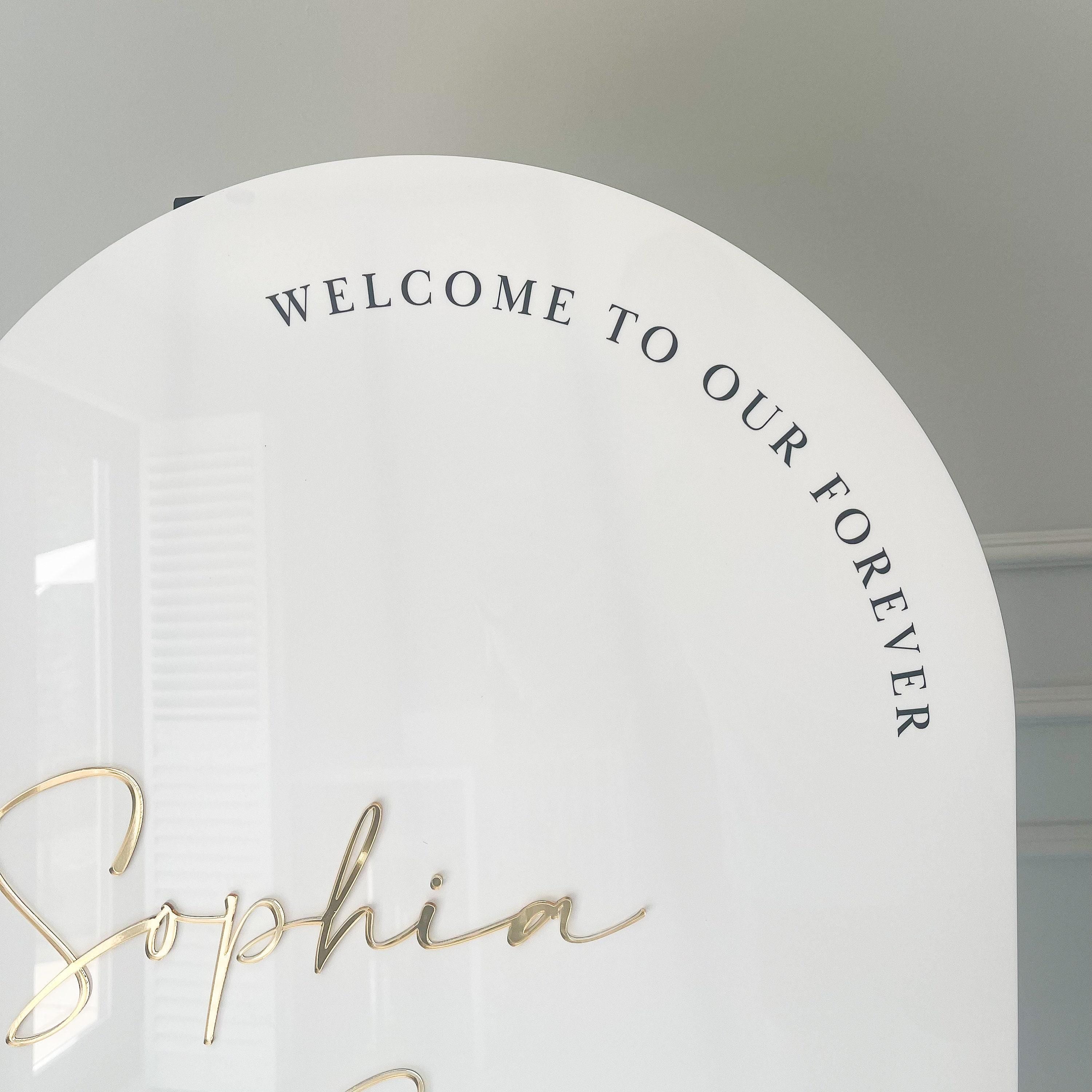 Arch Top Wedding Welcome Sign