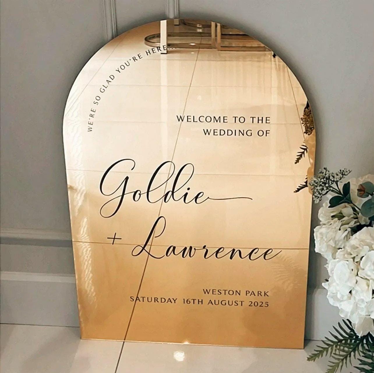 Dome Top Luxury Wedding Welcome Sign