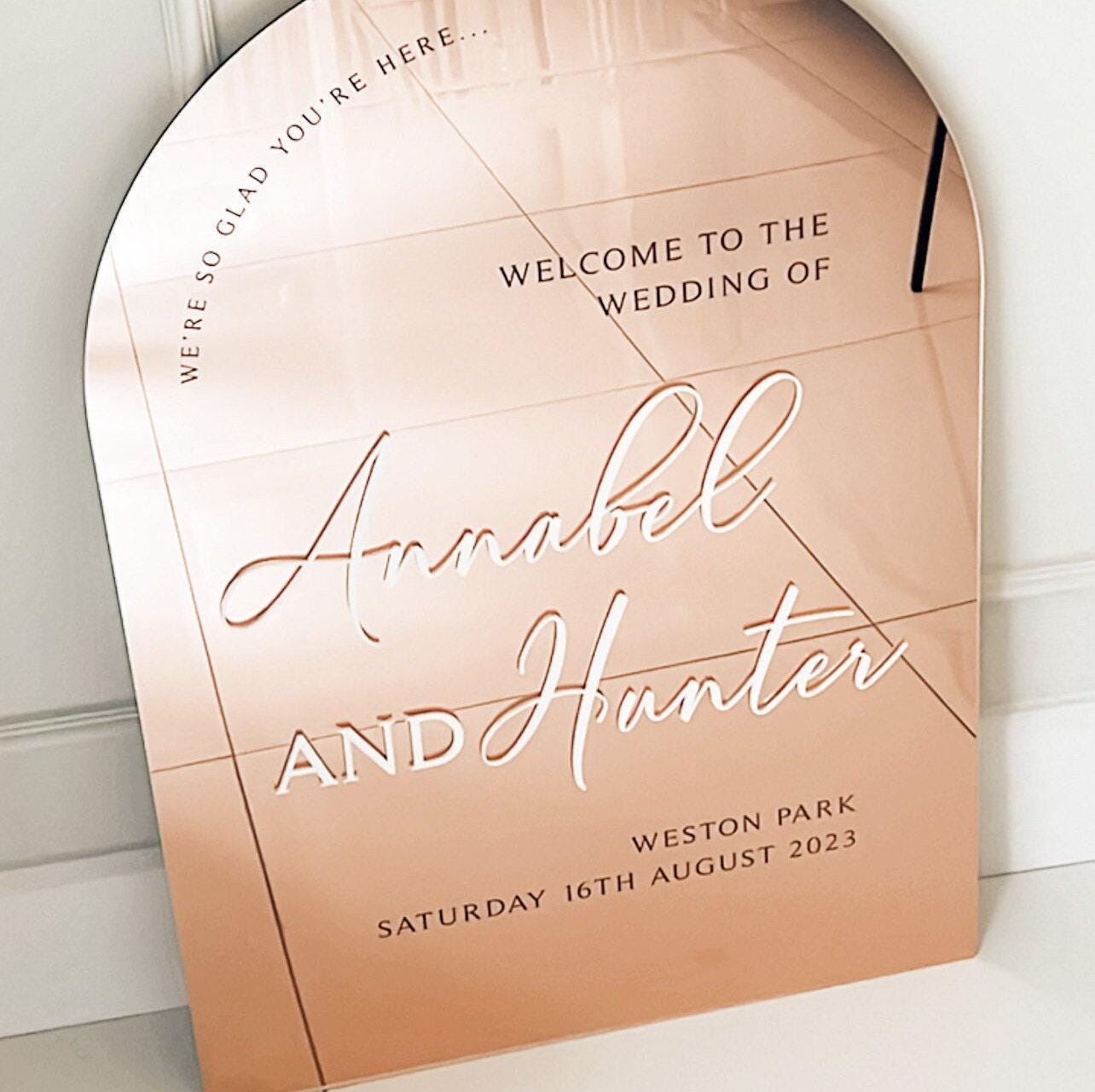Luxury Personalised Wedding Welcome Sign