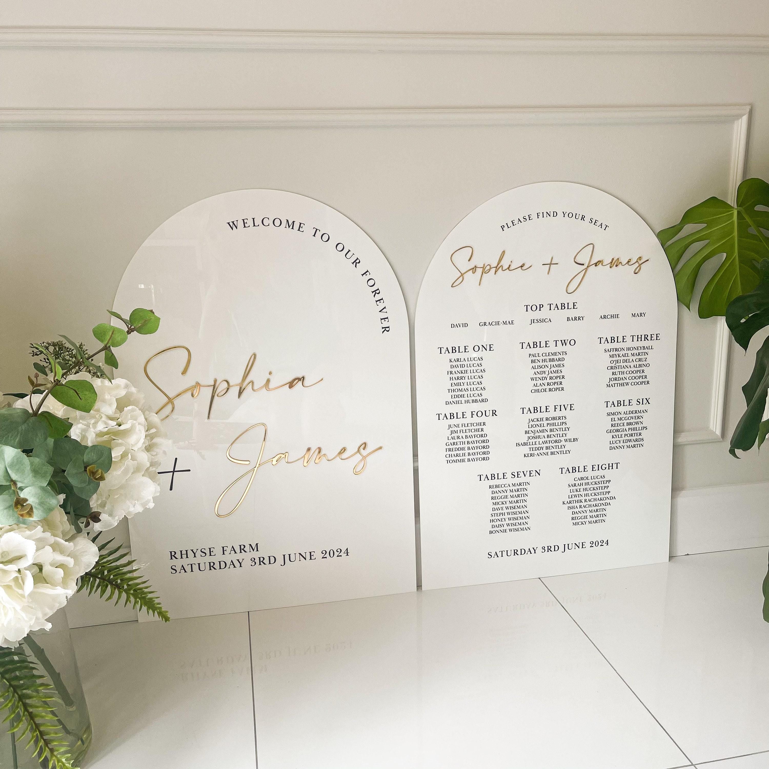 Wedding Welcome Sign & Matching Table Plan