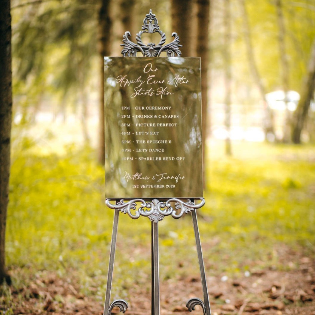 Engraved Wedding Timeline Sign