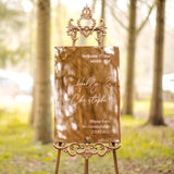 Rose Gold Mirror Engraved Wedding Welcome Sign