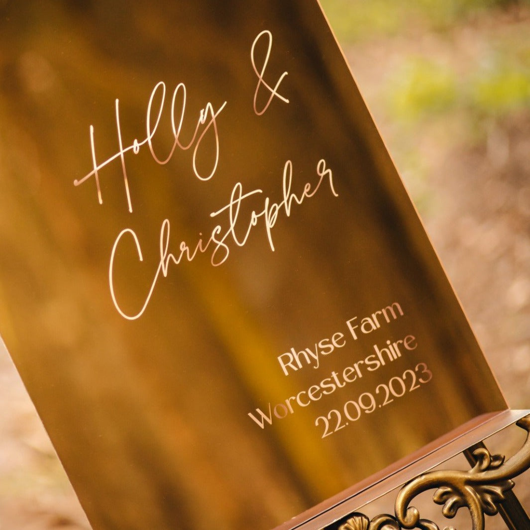 Engraved Wedding Welcome Signs