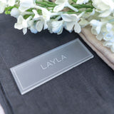 Frosted Acrylic Engraved Place Card Rectangle