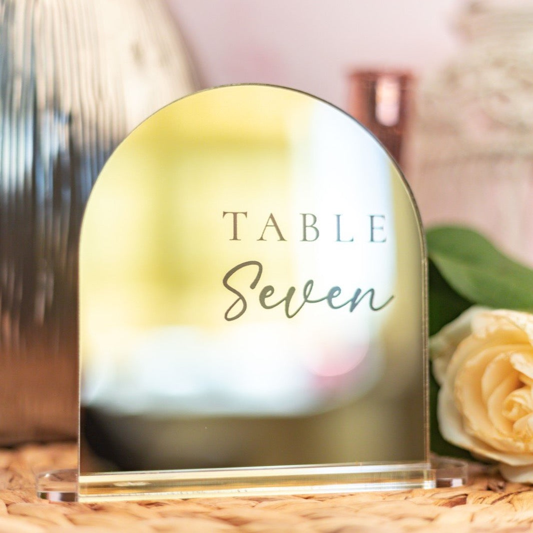 Dome Shaped Wedding Table Numbers
