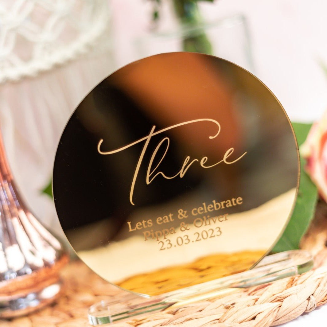 Mirror Engraved Table Numbers