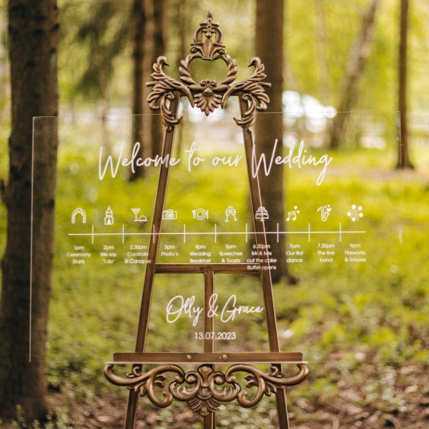 Acrylic Wedding Timeline Sign