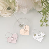 Heart Engraved Wedding Drinks Charms
