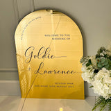 Arch Top Wedding Welcome Sign