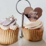 Happy Wedding Day Heart Gift Tag or Cupcake Topper