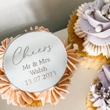 Cheers! Personalised Wedding Cupcake Topper or Gift Tag