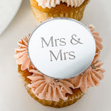Mrs & Mrs Engraved Gift Tag or Cupcake Topper