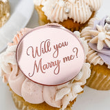 Marriage Proposal Engraved Cupcake Topper