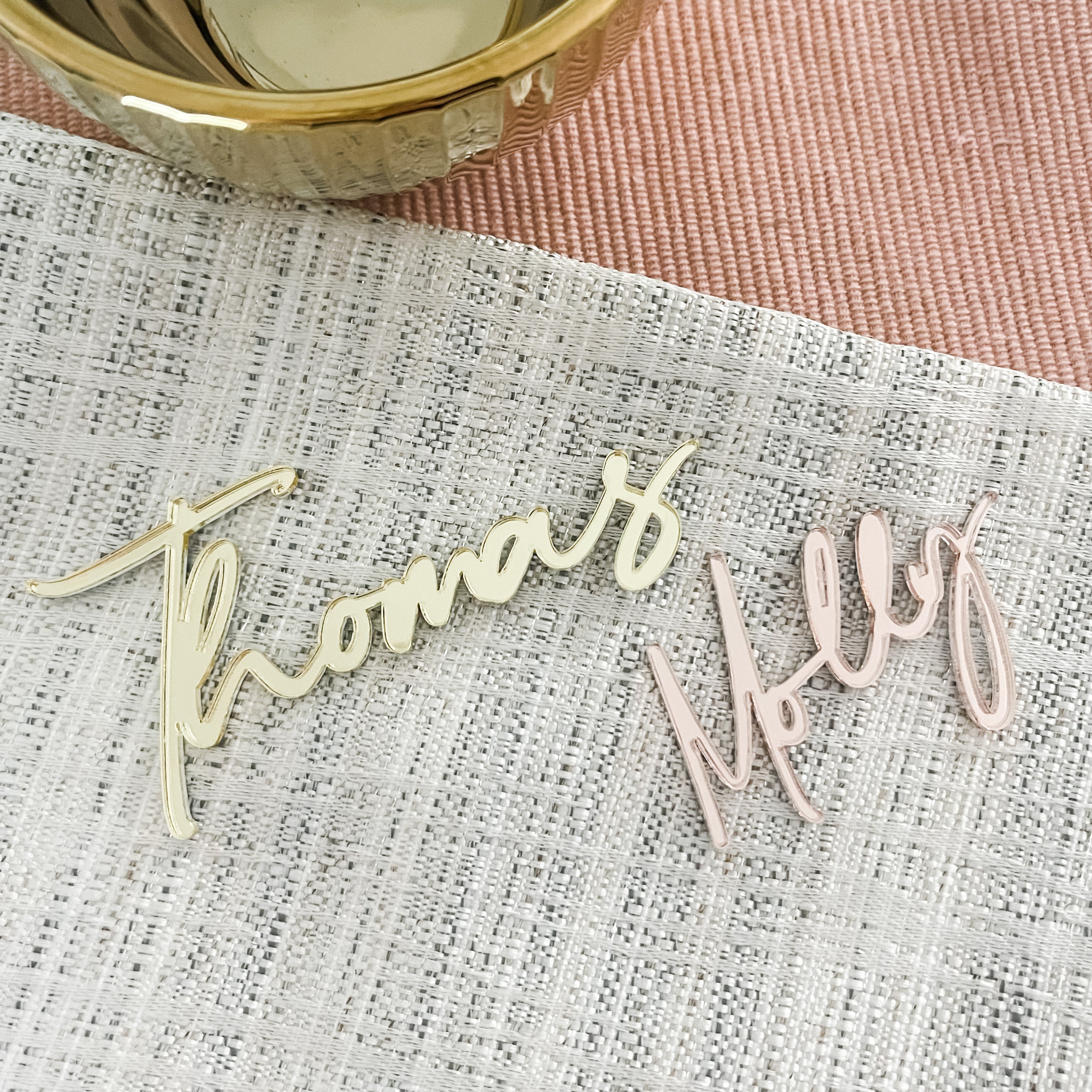 Luxury Mirror Cut Out Wedding Place Cards
