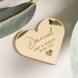 Heart Engraved Personalised Wedding Place Names
