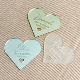 Heart Engraved Personalised Wedding Place Cards