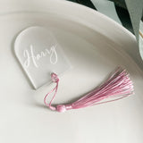 Luxury Frosted Acrylic Place Cards With Tassel