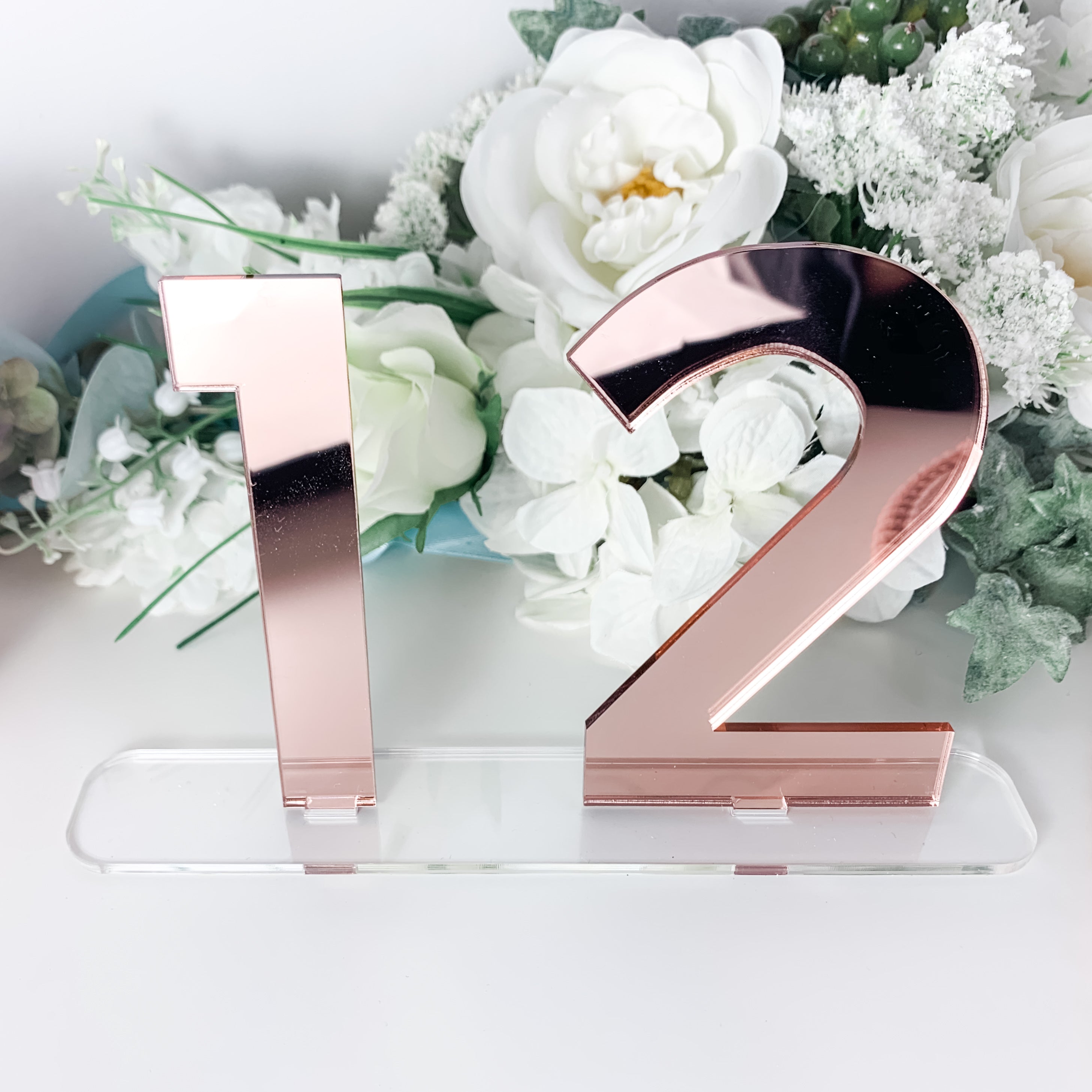 Mirror Table Numbers  Rose Gold, Gold and Silver
