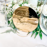 Gold Mirror Wedding Table Name