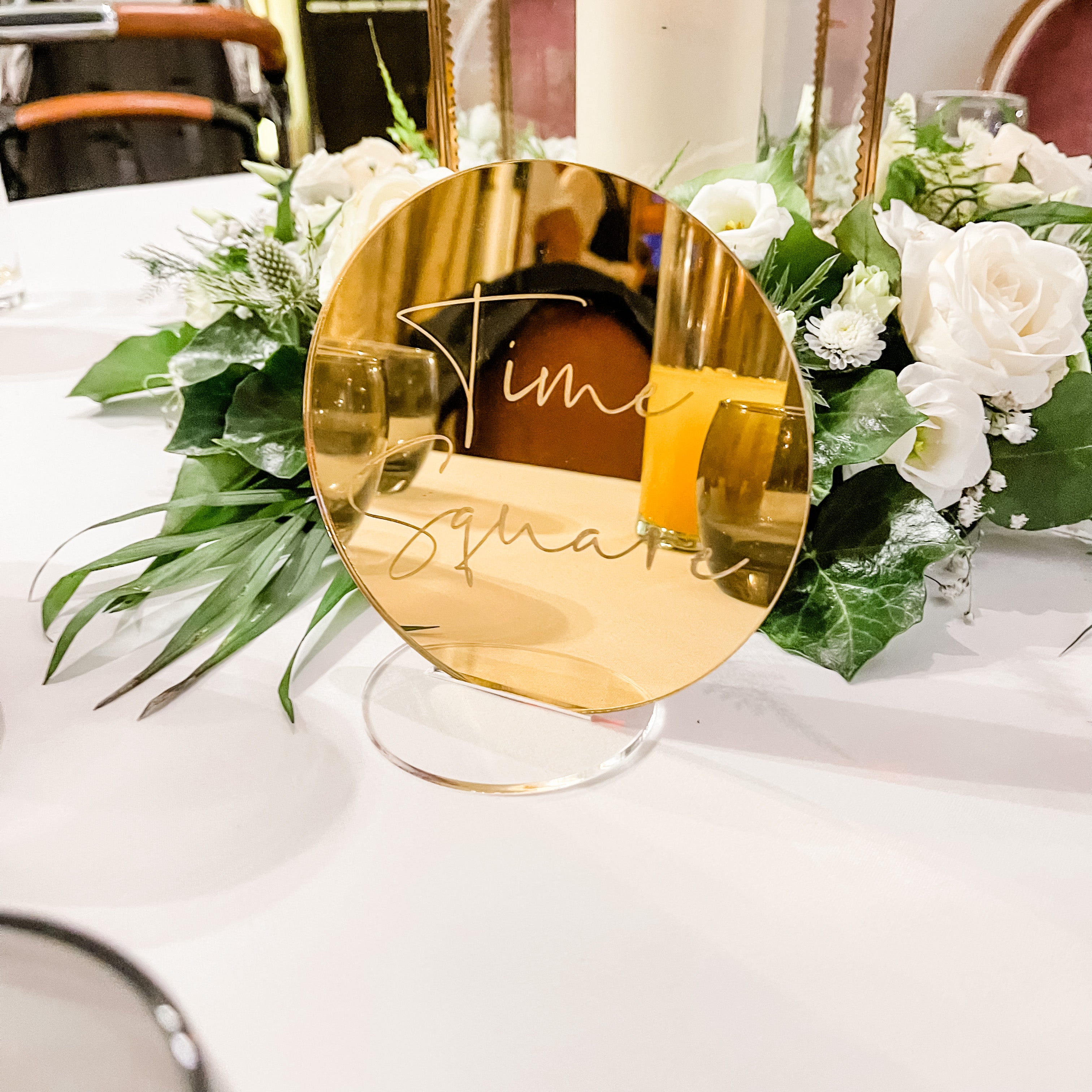 Gold Engraved Wedding Table Numbers