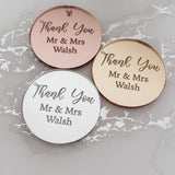 Personalised Wedding Thank You Cupcake Toppers