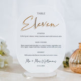 Combined Table Number & Menu With Mirror Accents