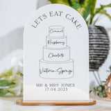 Dome Wedding Cake Flavour Menu Sign