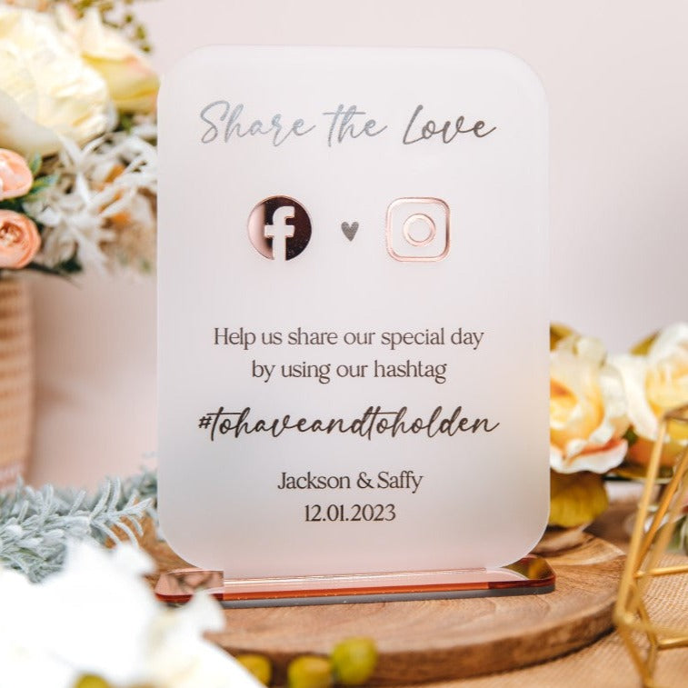 Share The Love Social media Wedding sign