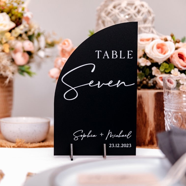 Arch Top Wedding Table Numbers