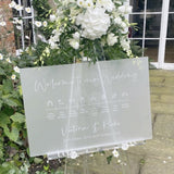 Acrylic 'Order Of The Day' Wedding Sign