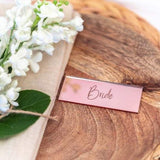 Rose Gold Mirror Place Name Rectangle