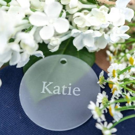 Frosted Acrylic Wedding Place Names