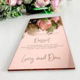 Rose Gold Mirror Menu DL Shape - Alternative Collection - Wedding Lux