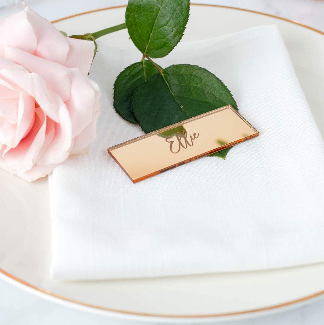 Gold Mirror Place Cards