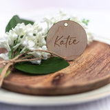 Personalised Wood Wedding Name Place Cards