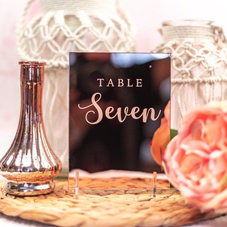 Rose Gold Mirror Acrylic Table Décor